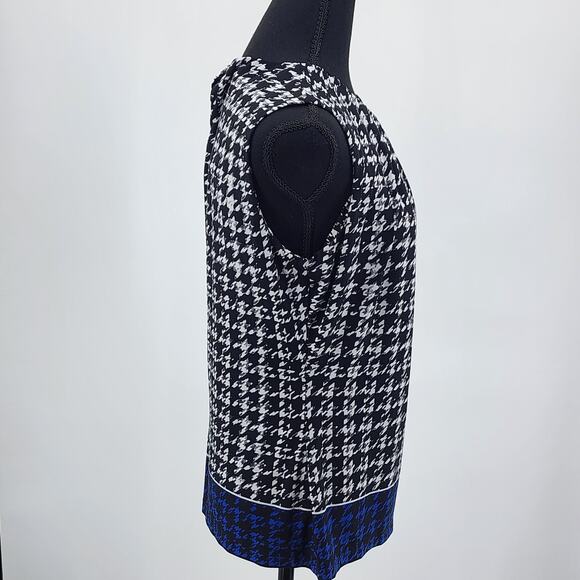 Calvin Klein Pleated Front Geometric Sleeveless Tank Top Blouse Size Medium - Picture 4 of 9